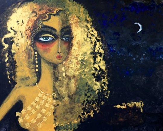 لوحة زهرة - للفنانة ناتاشا المعاني