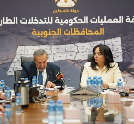 غرفة العمليات الحكومية تستعرض خطة الإغاثة والتعافي المبكر لقطاع العدل في غزة