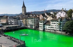 ناشطون يصبغون مياه نهر في سويسرا بالأخضر لإيصال رسالتهم !