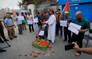 مزارعو غزة يحتجون على "العراقيل" التي تضعها سلطات الاحتلال أمام السلع الزراعية