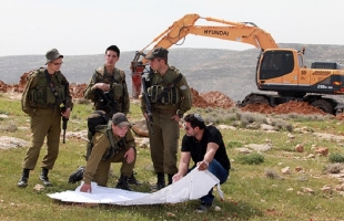 جيش الاحتلال يجرف أراضٍ في محيط جبل صبيح بنابلس