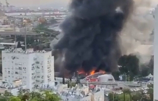 اندلاع حريق كبير بمنشأة تحتوي على مواد خطيرة في حيفا- فيديو