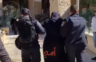 شرطة الاحتلال تعتقل "فتاة تركية وشاب" من ساحات المسجد الأقصى- فيديو