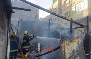 حريق يلتهم منزلاً بالكامل شمال قطاع غزة