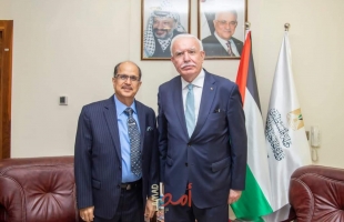 المالكي يستعرض مع وكيل وزارة الشؤون الخارجية الهندية تطورات الأوضاع في فلسطين