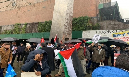 وقفة مؤيدة للقضية الفلسطينية في نيويورك تزامناً مع خطاب عباس