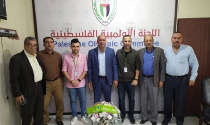الوفود الرياضية تهنئ المكتب التنفيذي الجديد للجنة الأولمبية في غزة