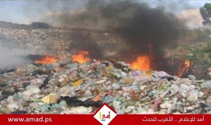 حريق ضخم في مكب نفايات جحر الديك شرق غزة.. والبلدية تحذر