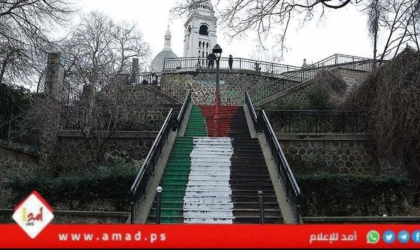 باريس ترسم علم فلسطين على درجات إحدى معالمها الدينية