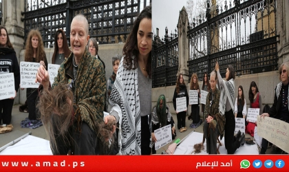 بريطانيات يحلقن رؤوسهن أمام البرلمان تضامنا مع نساء غزة – فيديو وصور