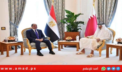 السيسي وتميم  يؤكدان ضرورة دعم الخطة العربية لإعادة إعمار غزة دون تهجير
