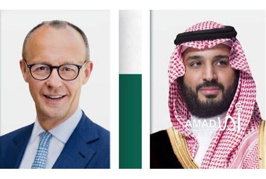 ألمانيا: ميرتس أجرى اتصالا هاتفيا بولي العهد السعودي